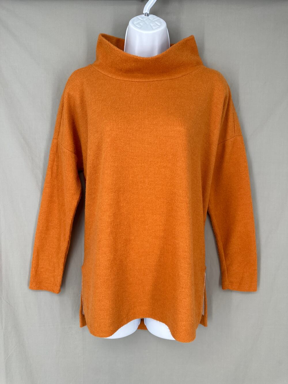 Anthropologie Sweater Womens XS Orange Oversized Boxy Cozy Pullover Stretch
